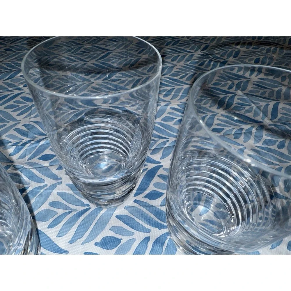 4 Crystal ROGASKA Highball Glasses Rogaska Vortex Drinking Glasses Clear Spiral